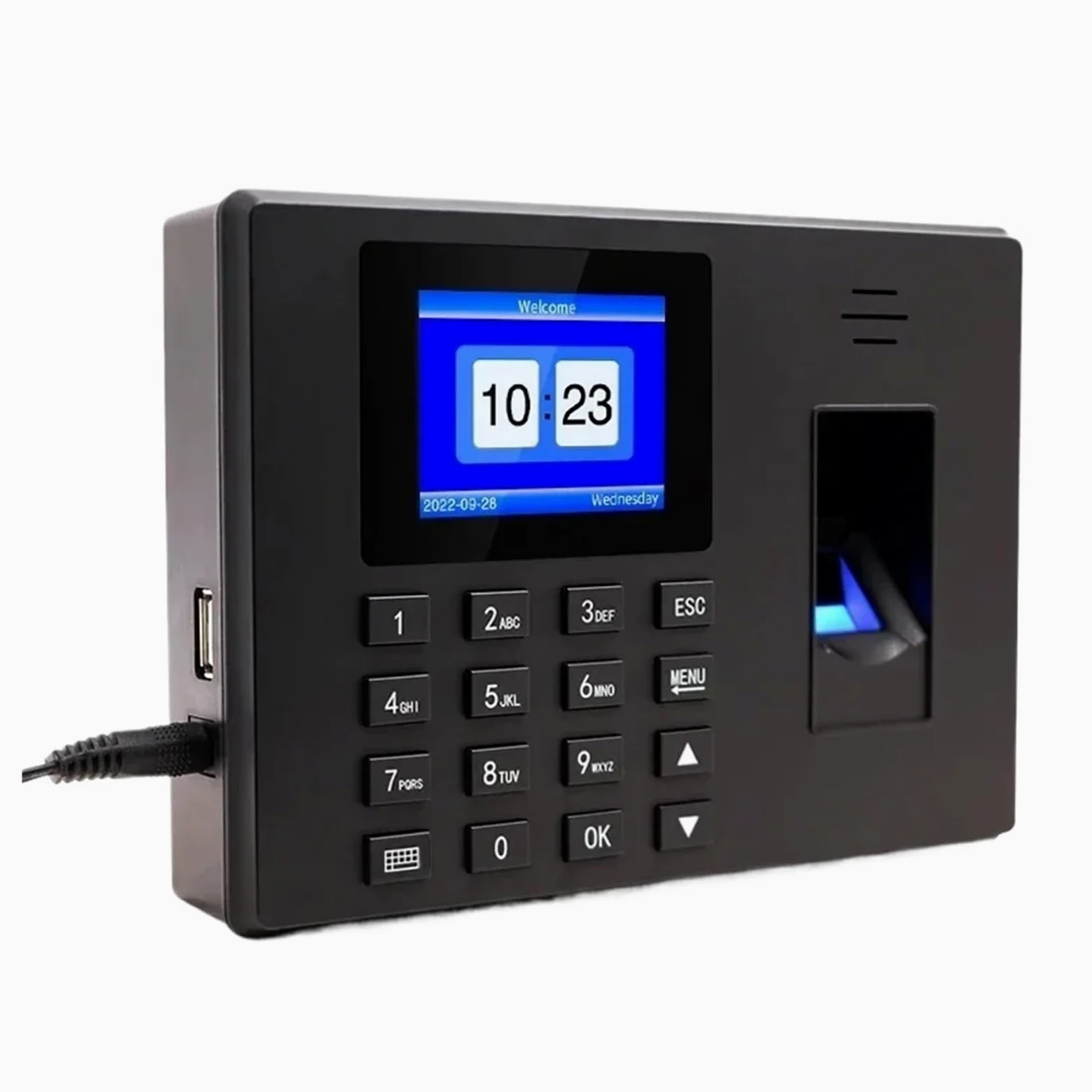 Reloj de Fichar, Reloj de tiempo USB con huella dactilar biométrica, grabadora de de asistencia de oficina, máquina de cronometraje for empleados, lector