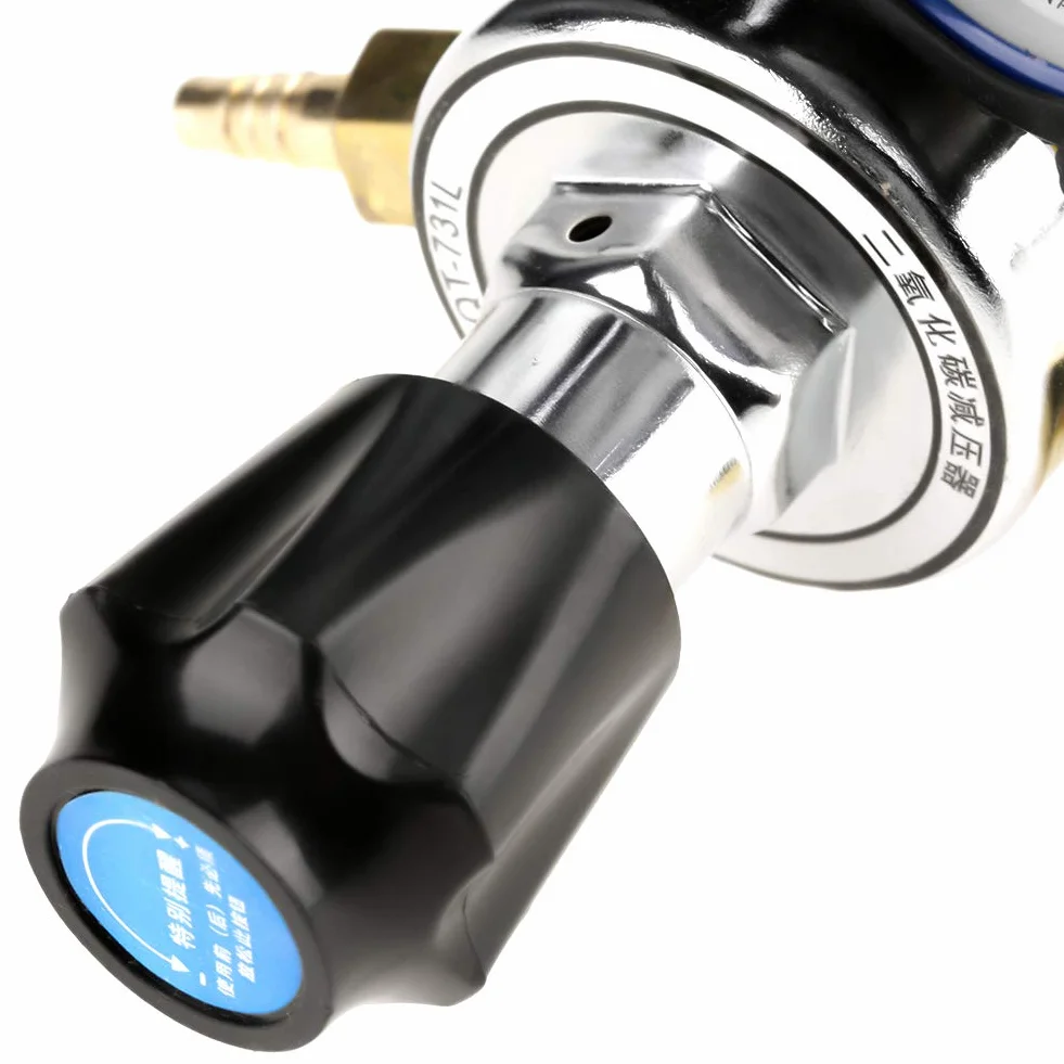 G5/8 Regulador de presión del CO2, reductor de presión de la soldadura del dióxido de carbono del regulador de la botella de gas del CO2, Relojes de manometro de máquina de soldadura