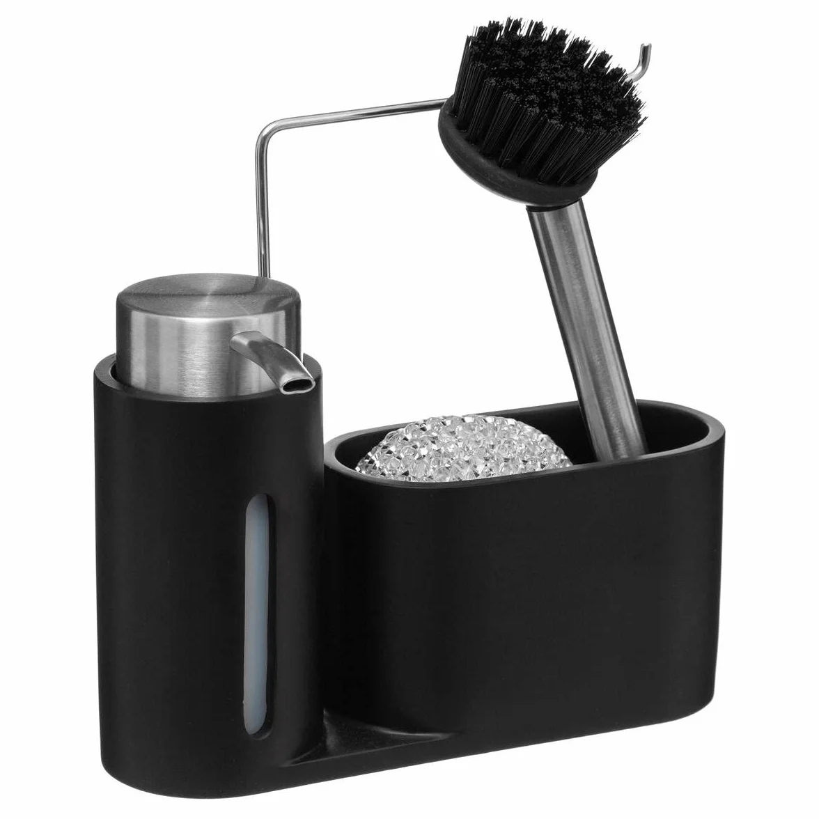 5five - organizador de fregadero con dosificador 150ml negro
