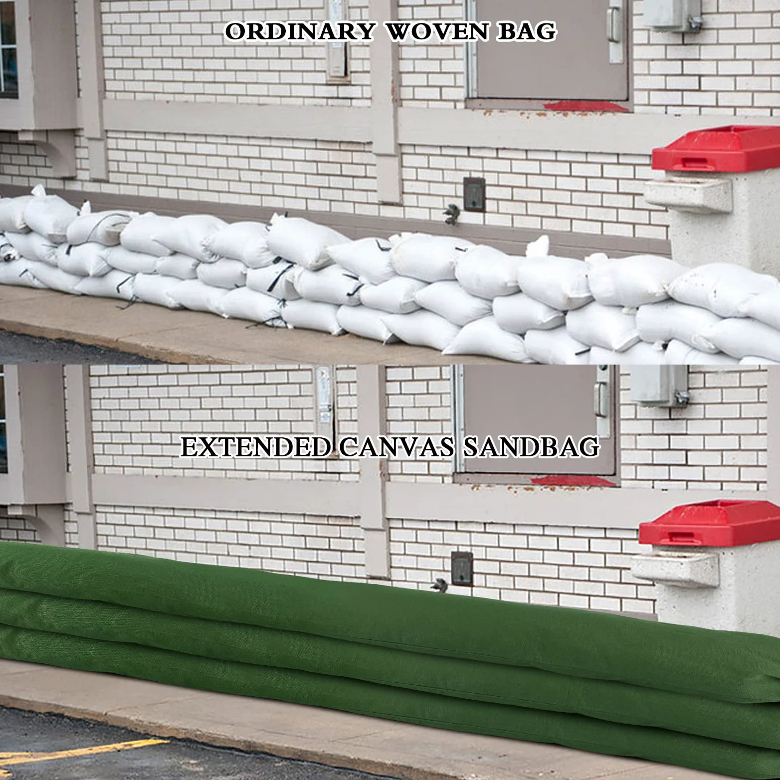 3 Bolsas de Arena de Barrera de Agua para inundaciones, Bolsas de Lona largas Gruesas con Banda elástica de encuadernación, Bolsas de Arena Reutilizables para inundaciones, Control de Agua de