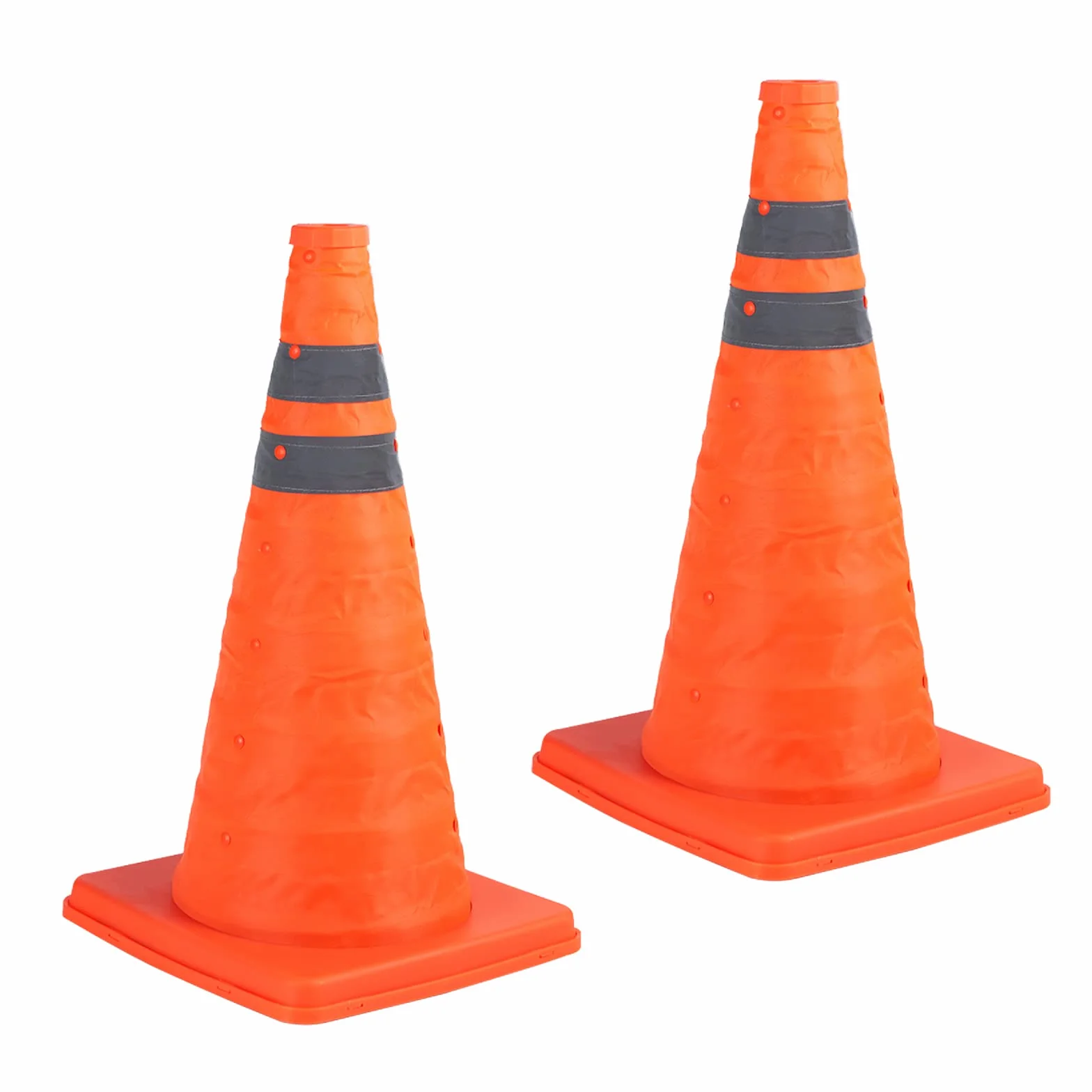 Paquete de 2 Conos de Seguridad Naranjas Plegables de 18 Pulgadas/Conos de tráfico Naranjas/Conos de Seguridad Reflectantes emergentes Multiusos