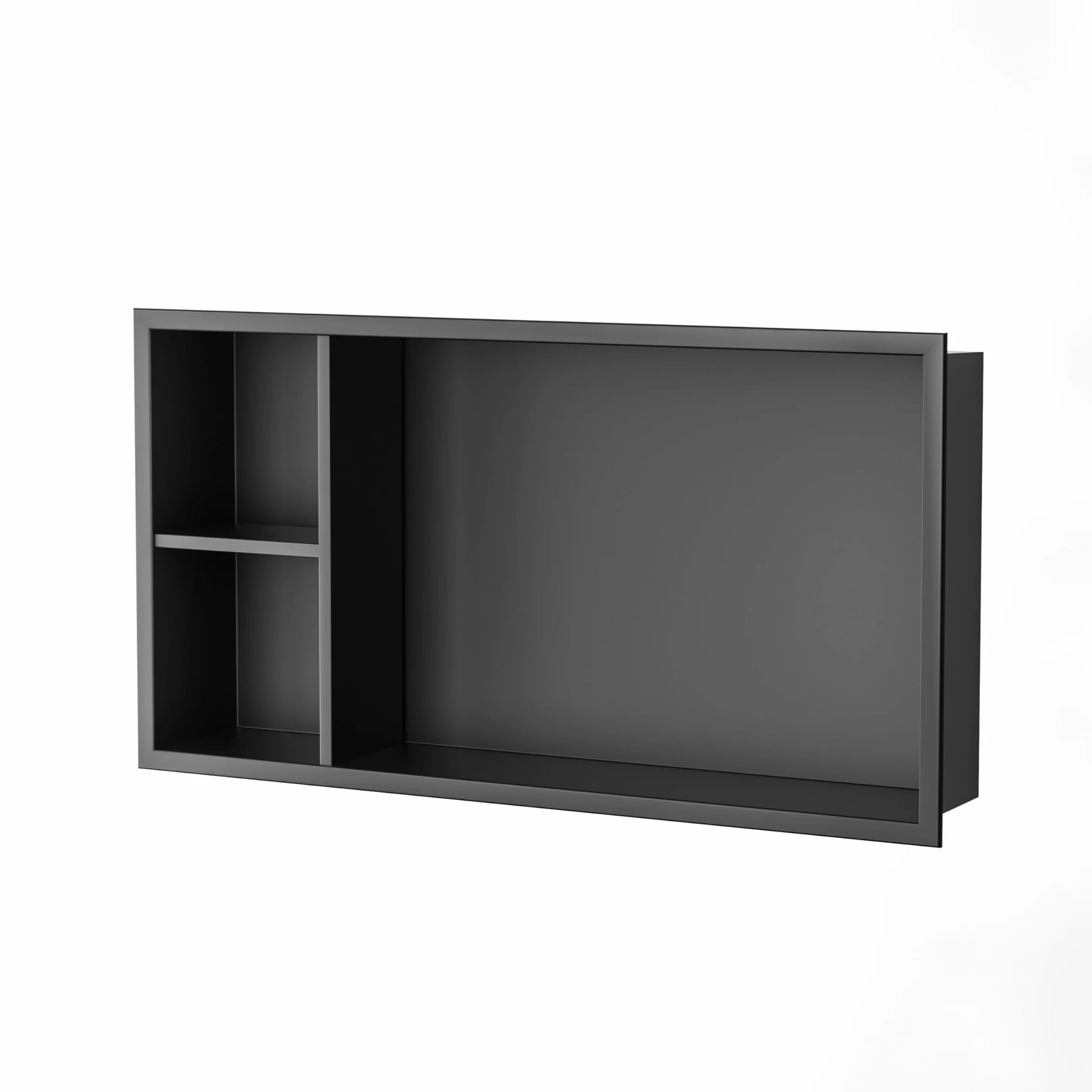 Nicho de ducha empotrable de acero inoxidable 60x30x10 cm negro