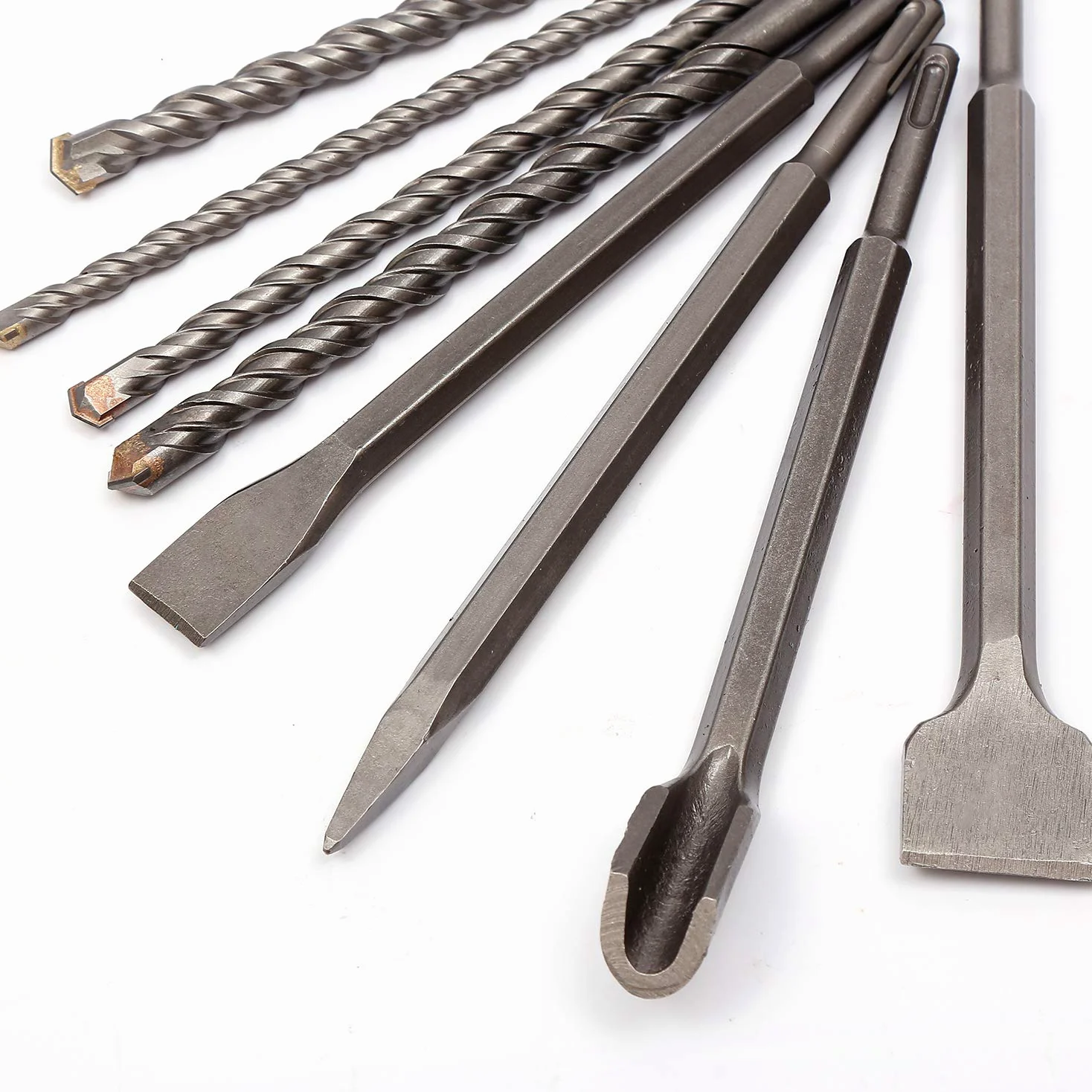 TOPWAY Brocas SDS Plus, 17 Piezas Kit de Brocas y Cinceles SDS Plus, Brocas de Martillo Giratorio SDS-Plus para Albañilería Hormigón Ladrillo Mármol Granito, Estuche de Almacenamiento Incluido
