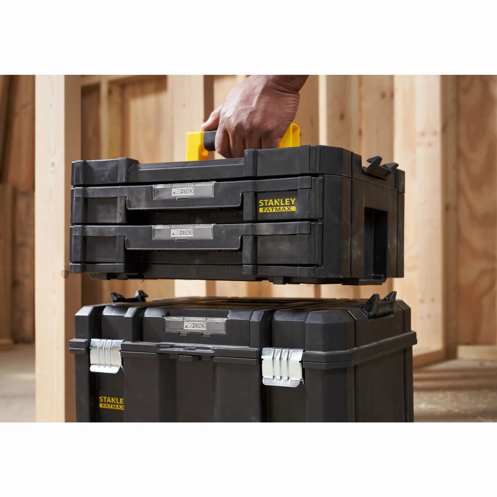STANLEY FATMAX Cajonera Doble PRO-STAK IV 2 Cajones Modulares Apilable 8L