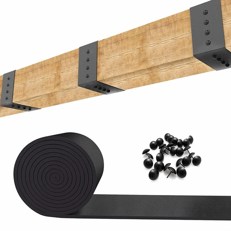 Correa de madera sintética de 5 pies con chinchetas, complemento perfecto para repisas y vigas de techo (1.57 x 5 pies)