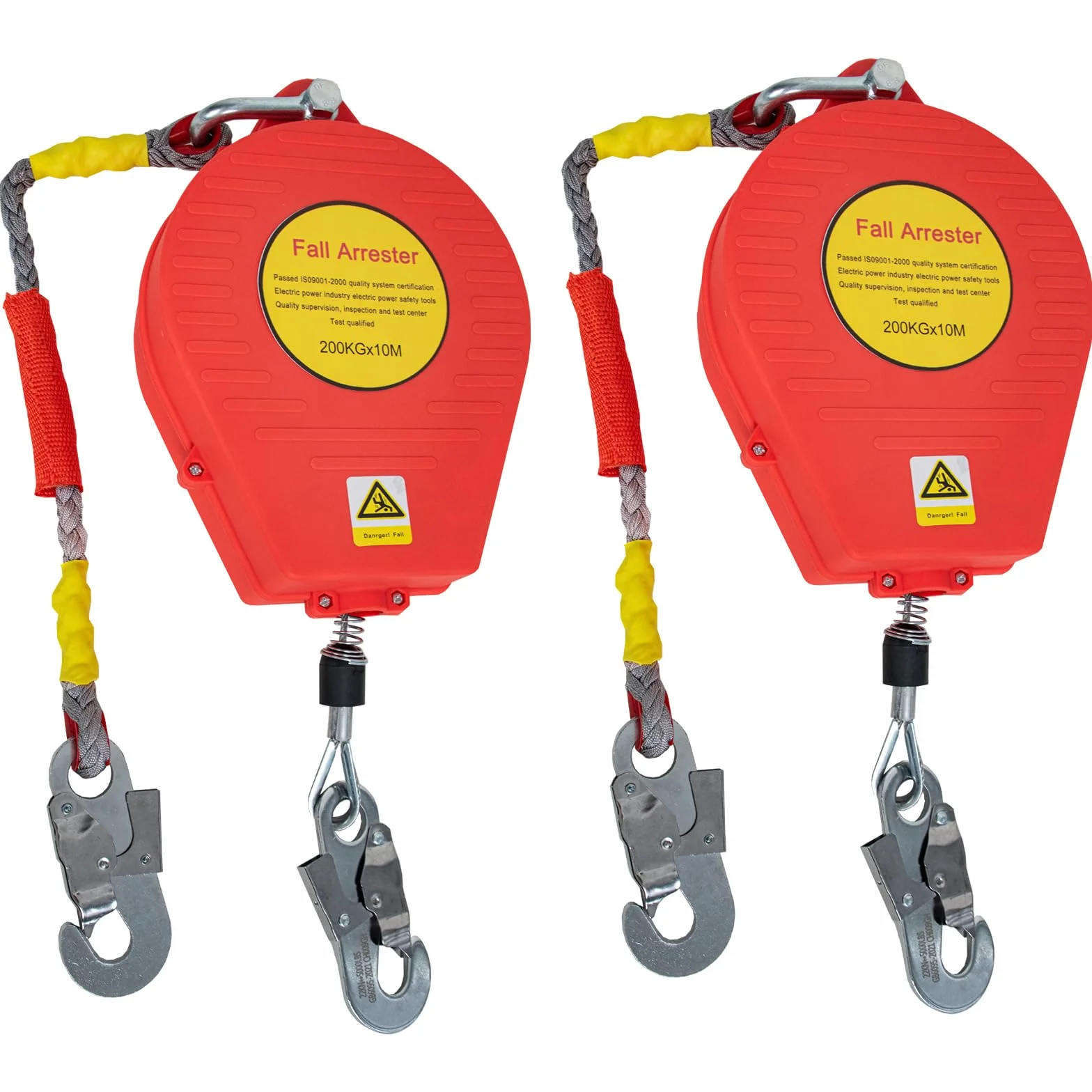 Arnes Linea de Vida Tejado 200kg 10m Dispositivo Anticaida Retractil Homologado Rojo 2 piezas