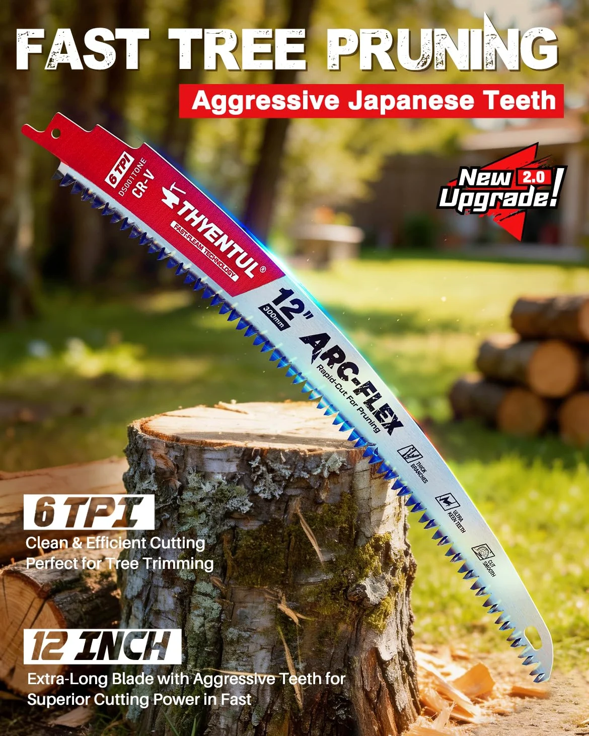 Juego de 3 hojas de sierra alternantes de dientes japoneses 6TPI de 12 pulgadas