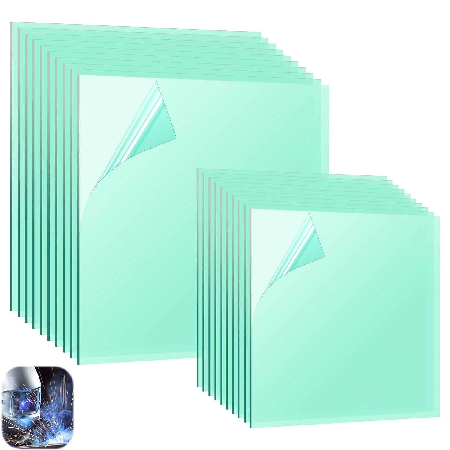 20 lentes de cubierta de casco de soldadura serie 3350 para Lincoln Electric Viking | Lente transparente de repuesto para capó interior y exterior del casco, 3.7 x 3.5 x 0.4 pulgadas, 4.5 x 5.34 x 0.4 pulgadas