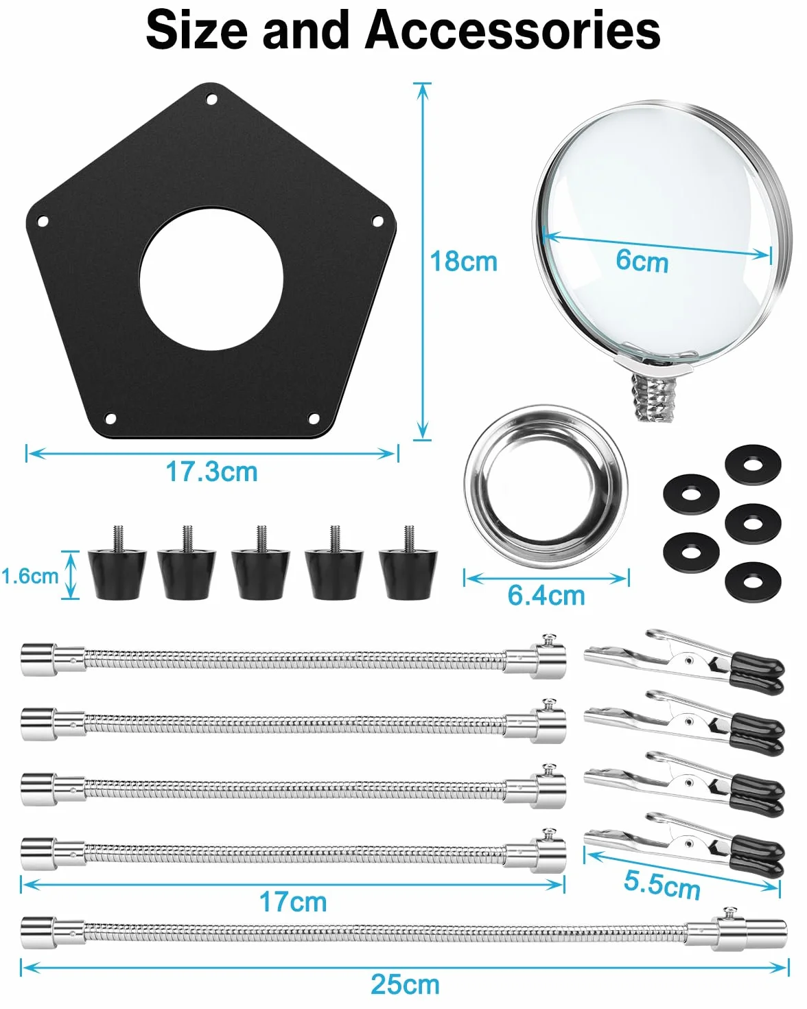 Lytool Soporte para Soldar con 3X Lupa, Tercera Mano Soldadura con 4 Piezas Pinzas de Cocodrilo Soldadura Herramienta para Soldar y Hacer Joyas