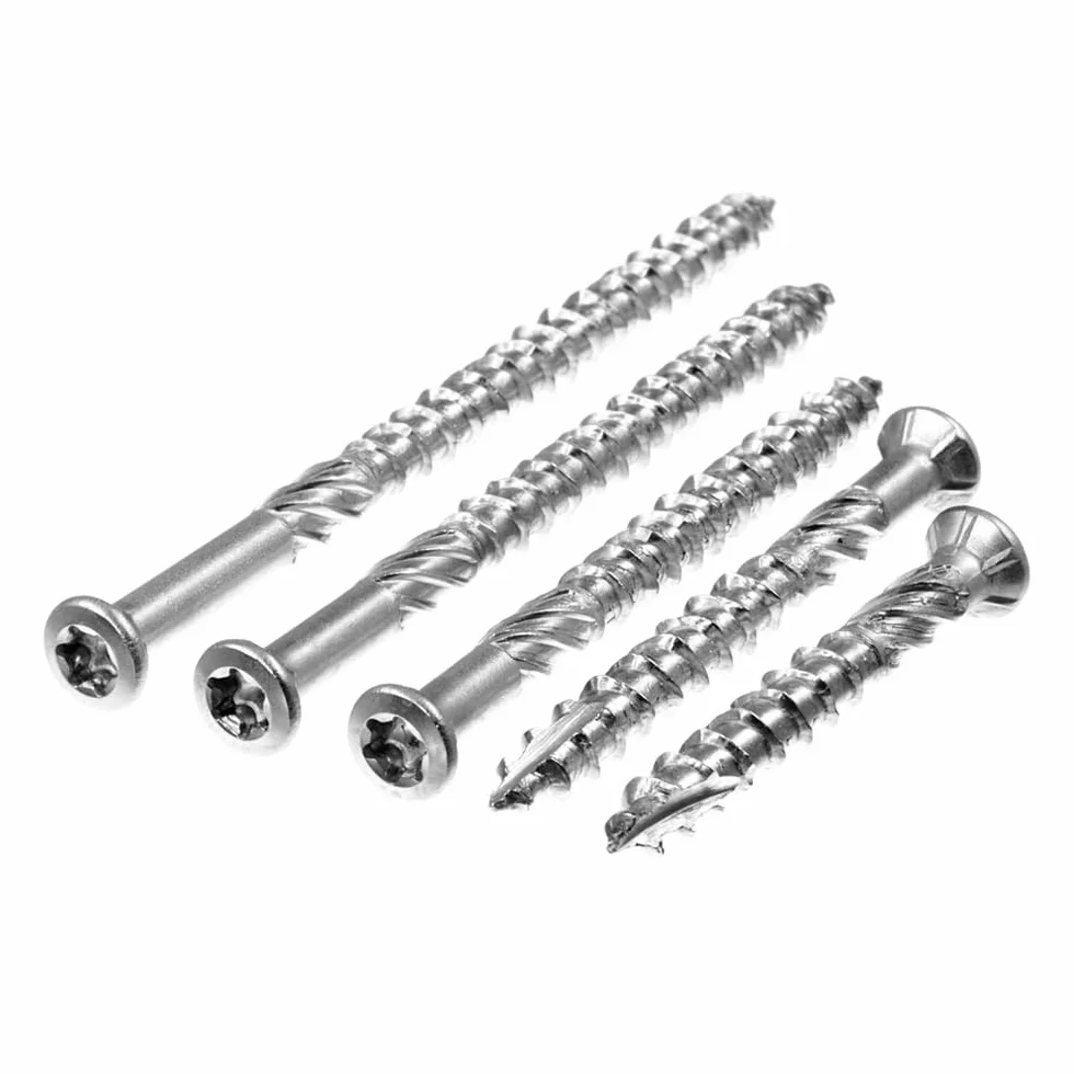 SECCARO Tornillos para terraza Liseko 5 x 50 mm, acero inoxidable A4, tornillos para madera con punta de corte y muesca de corte, TX/sexto interior redondo, 100 unidades