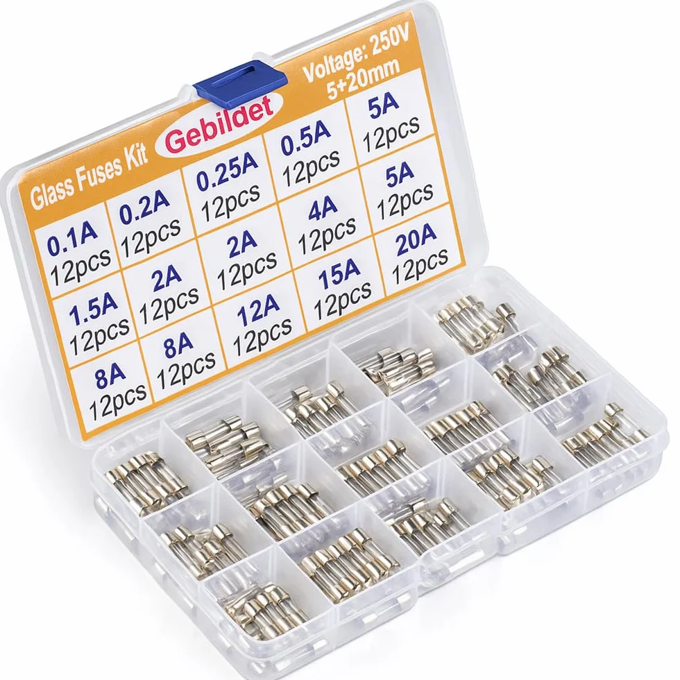 Gebildet Fusibles de Tubo de Vidrio 15 Valores 180pcs 5×20mm 250V