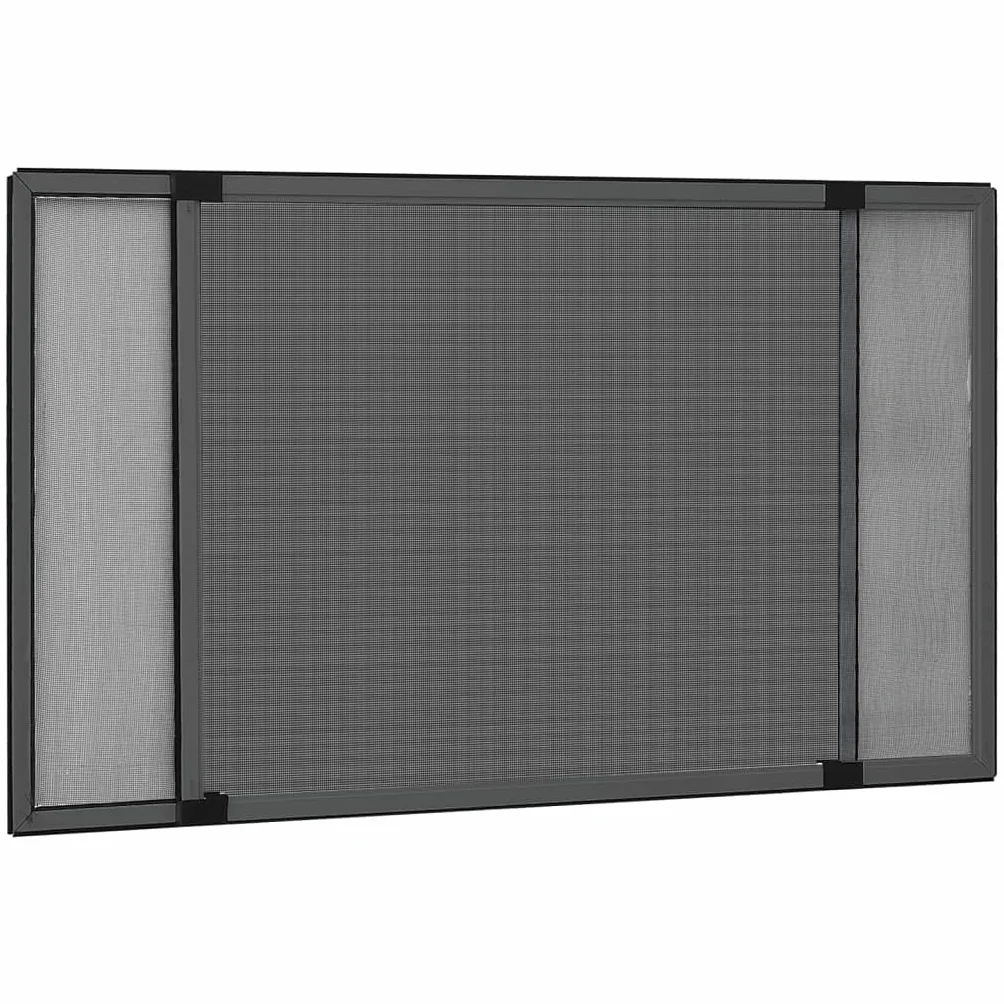 vidaXL Mosquitera Extensible de Ventanas Malla Deslizante Insecto Mosca Avispa Abeja Balcón Terraza Persiana Protección Gris Antracita (100-193) X75cm