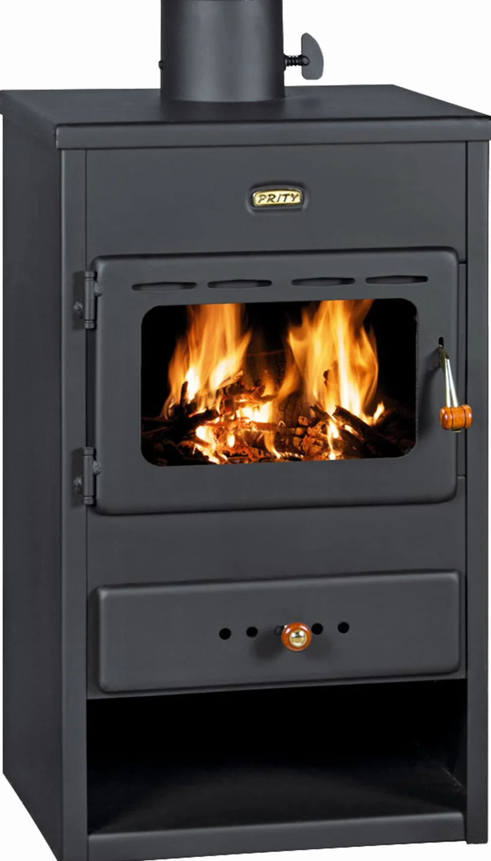 Estufa de leña 9 kW EEK A Acero Negro BimSchV Nivel 2