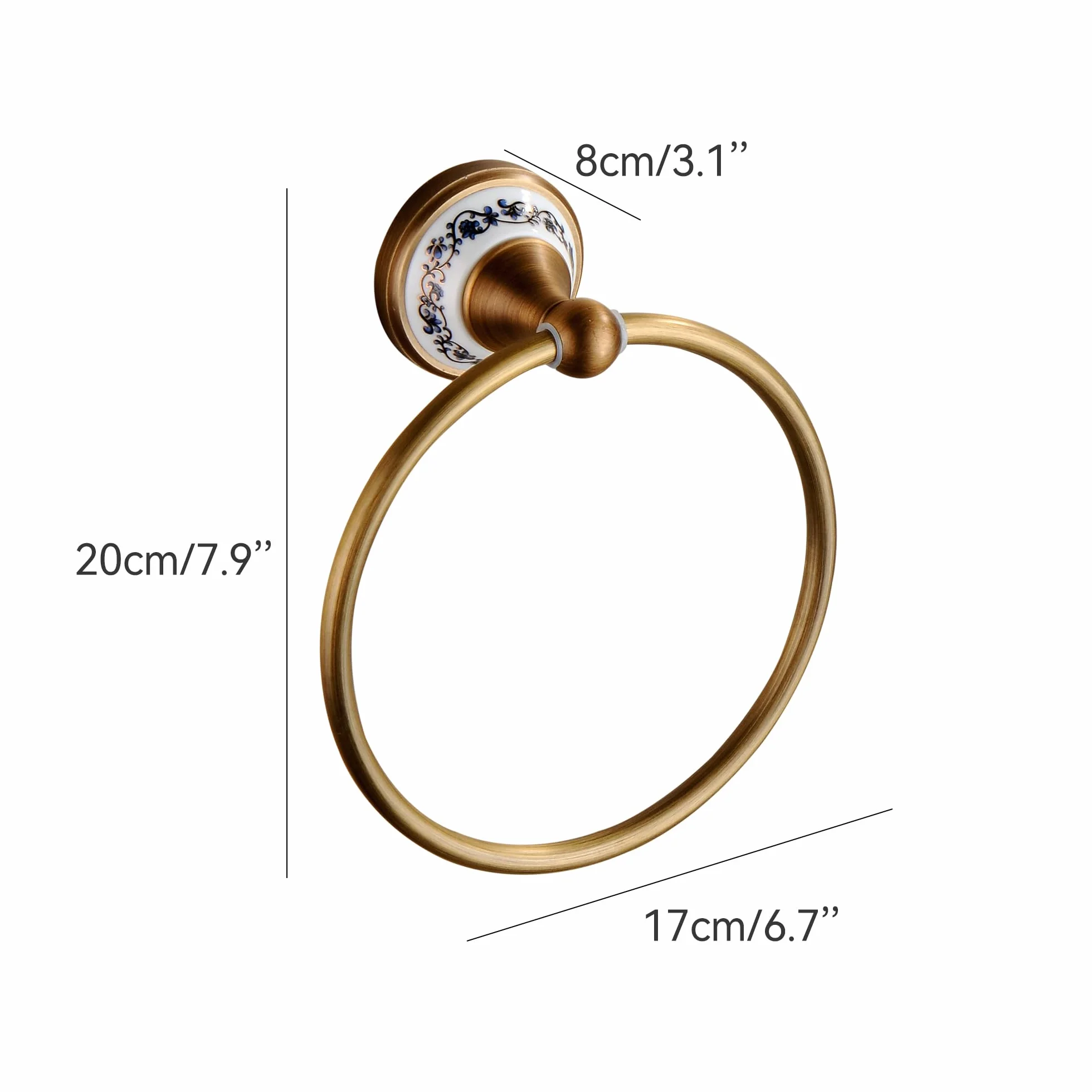 Anillo de Toalla, Percha de latón Antigua, Accesorios de Cocina de baño, Soporte de Toallas, diseño cerámico