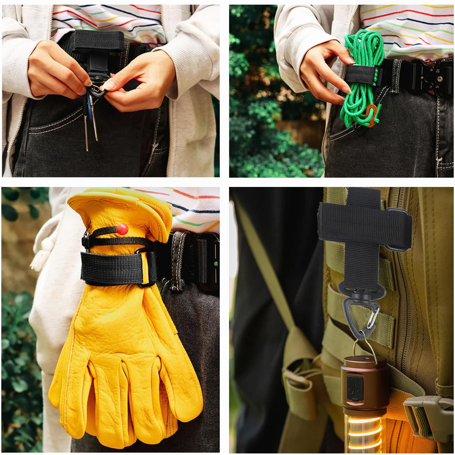 Soporte para Guantes 2 Piezas, Portaguantes Cinturón, Pinza Multiusos para Jardines y Obras