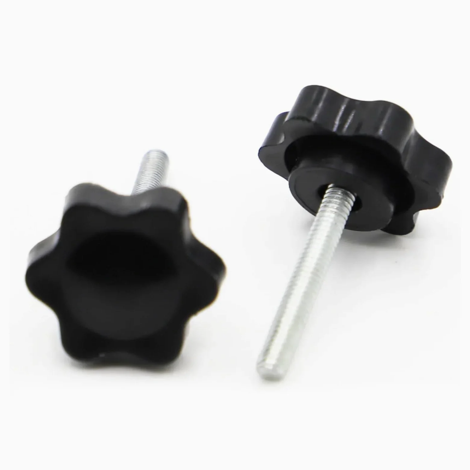 Tuercas de Agarre de Perilla Moleteada Tornillo con mango de plástico M4 M5 M6 M8 M10 M12, perno apriete manual, tuercas en forma estrella, perilla acero al carbono(40mm,M8 2pcs)