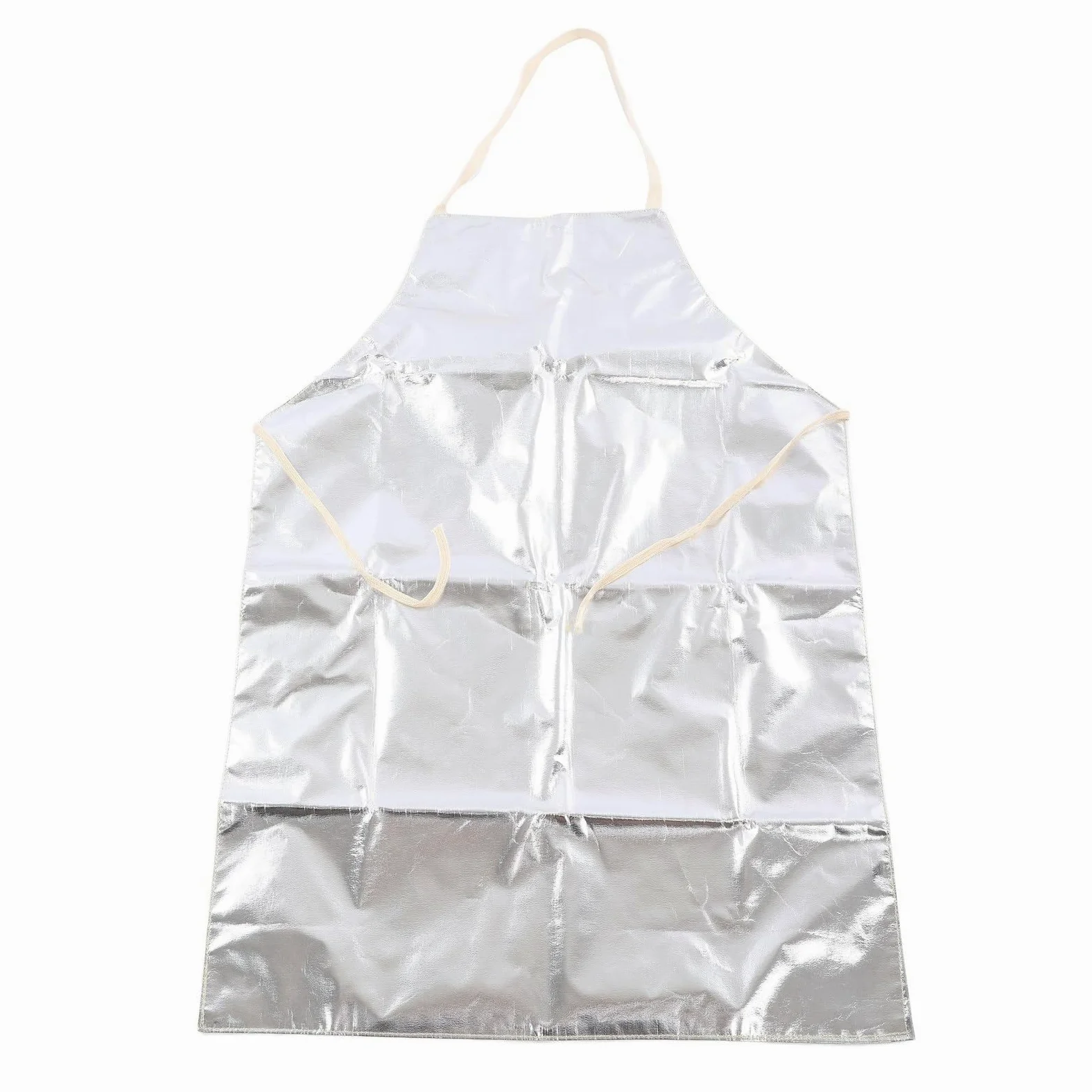 Acouto Delantal de Protección para Cocina Soldadura Barbacoa Resistente al Calor Ignífugo Laboral en Aluminio Ajustable con Bolsillos