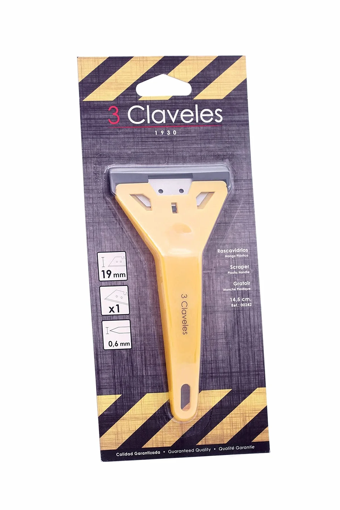 3Claveles 242 - Rasca vidrio de 14,5 cm, hoja de 60 mm