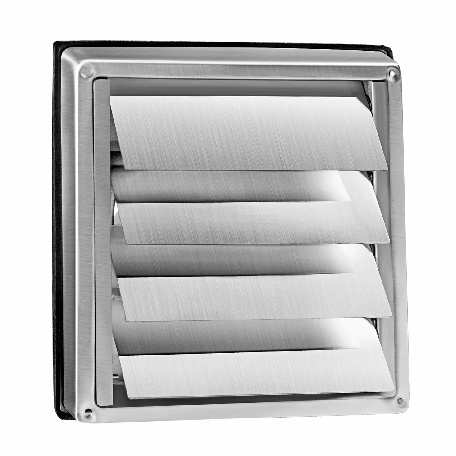 Rejilla de protección contra la intemperie de acero inoxidable, rejilla de ventilación, 100mm, 125mm, 150mm, laminillas móviles