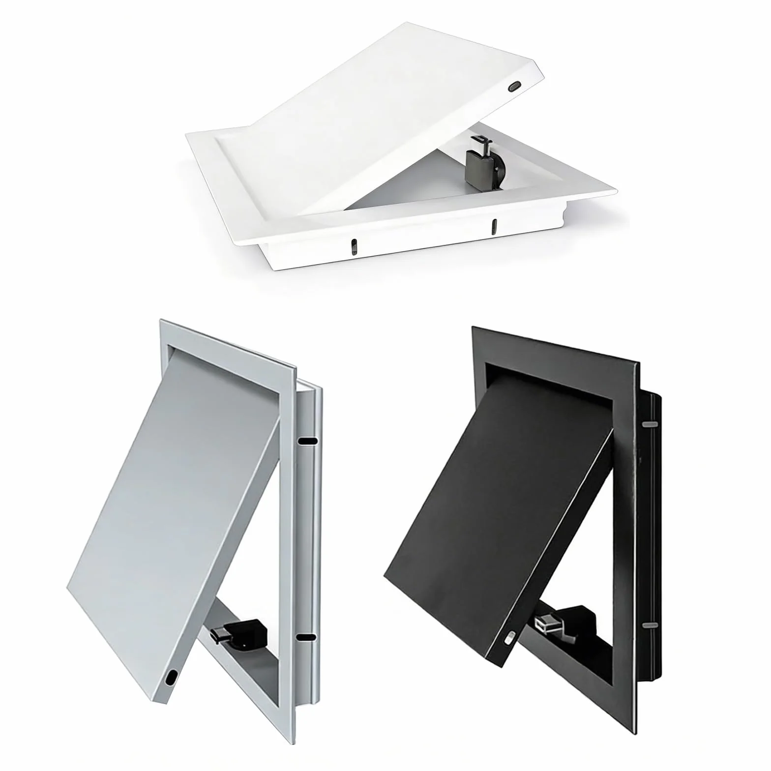 Paneles De Acceso For Paredes Y Techos, Cubierta De Inspección De Metal, Trampilla De Inspección Magnética De Aleación De Aluminio, Oculta Fácilmente Tuberías(White,20x30cm)