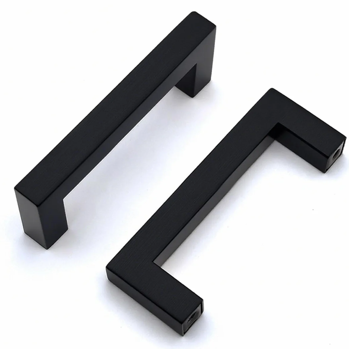Drenky Tiradores Armarios, Negro Mate Tiradores Cocina de Acero Inoxidable 64 mm Centros de orificio Manijas de Muebles con Tornillos para Gabinete, 2 piezas
