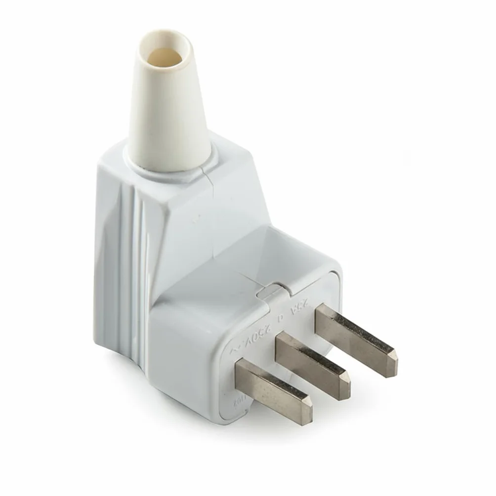 Enchufe Macho 25A 2P+T 250V IP20 6000W Blanco para Hornos, Microondas y Placas Vitrocerámicas
