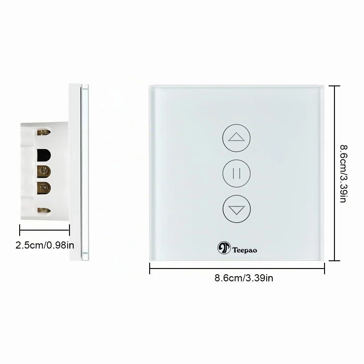 Interruptor de persiana inalámbrica, TEEKAR Smart Rolladen Temporizador compatible con Alexa Echo y Google Assistant, Alexa Persiana Interruptor de reloj para motor de persiana