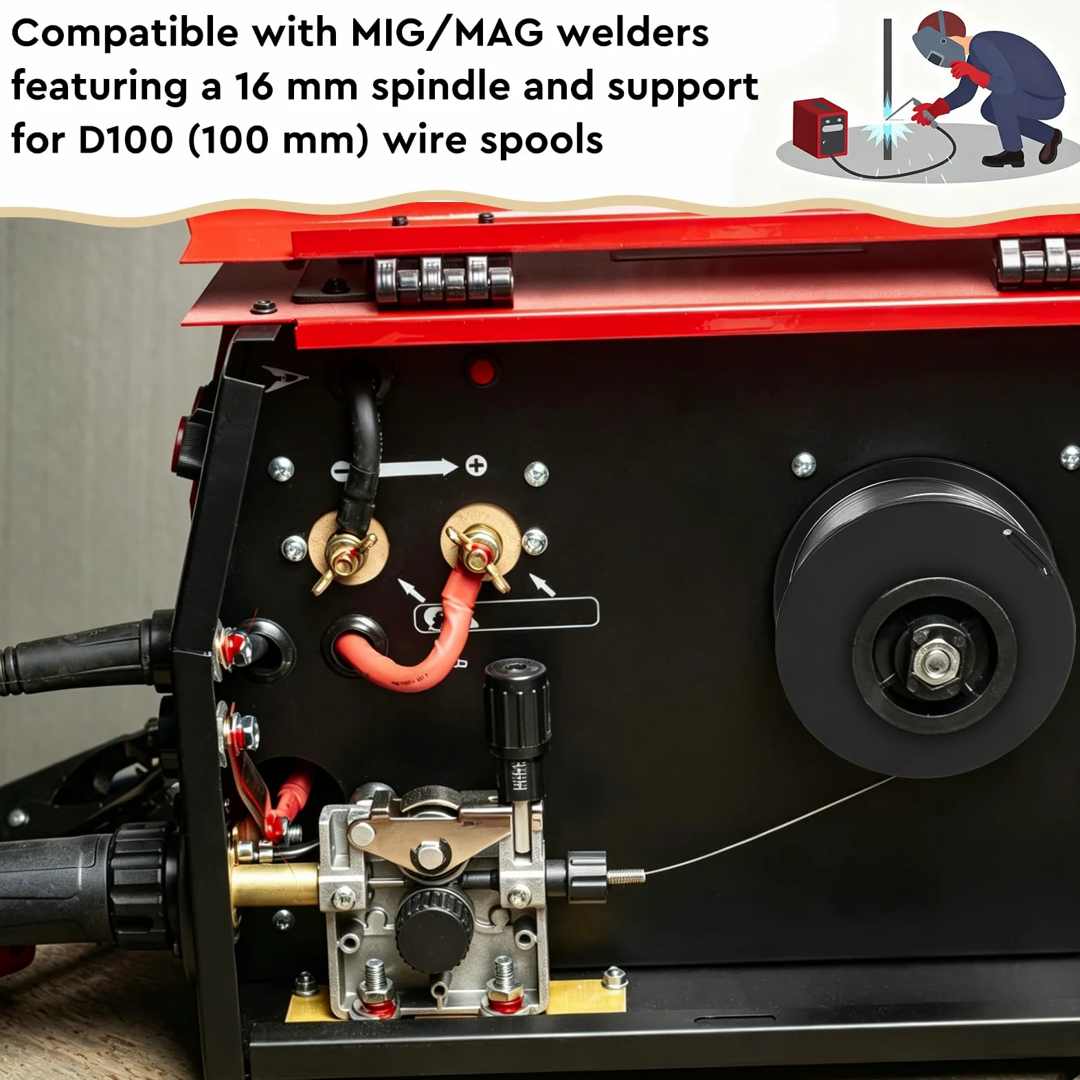 EFUTURETIME 2 x Hilo Soldar sin Gas E71T-GS de 1,0 mm – Alambre de Soldadura D100, Autoprotegido, para Equipos de Soldadura MIG/MAG (peso neto: 0,9 kg)