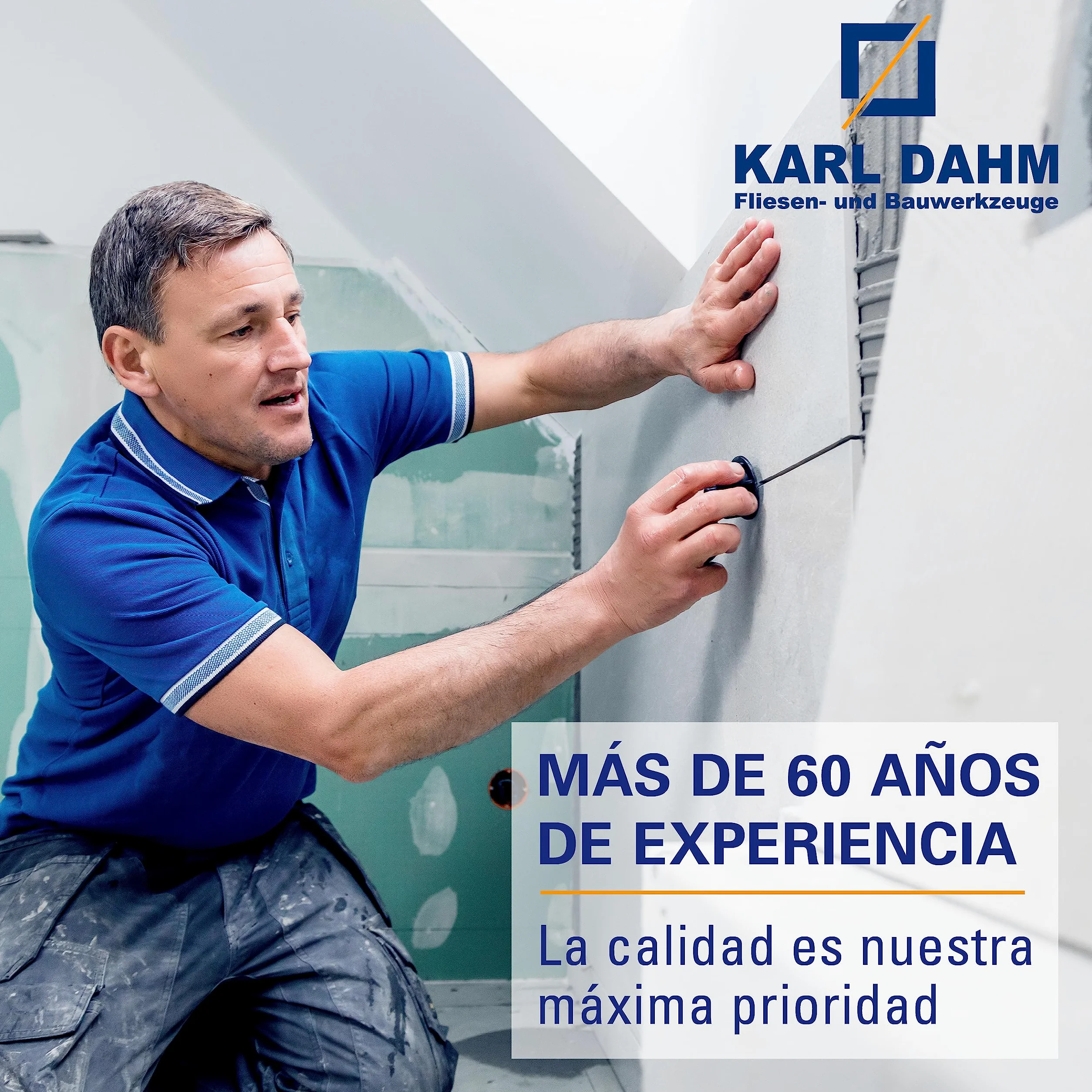 Karl Dahm Llana Dentada de Mango Suave 20mm I Llana para Baldosas Acero Inoxidable con Muescas 20mm I Empuñadura Blanda y Ergonómica para Fácil Aplicación de Adhesivos, Herramienta Profesional – 11653