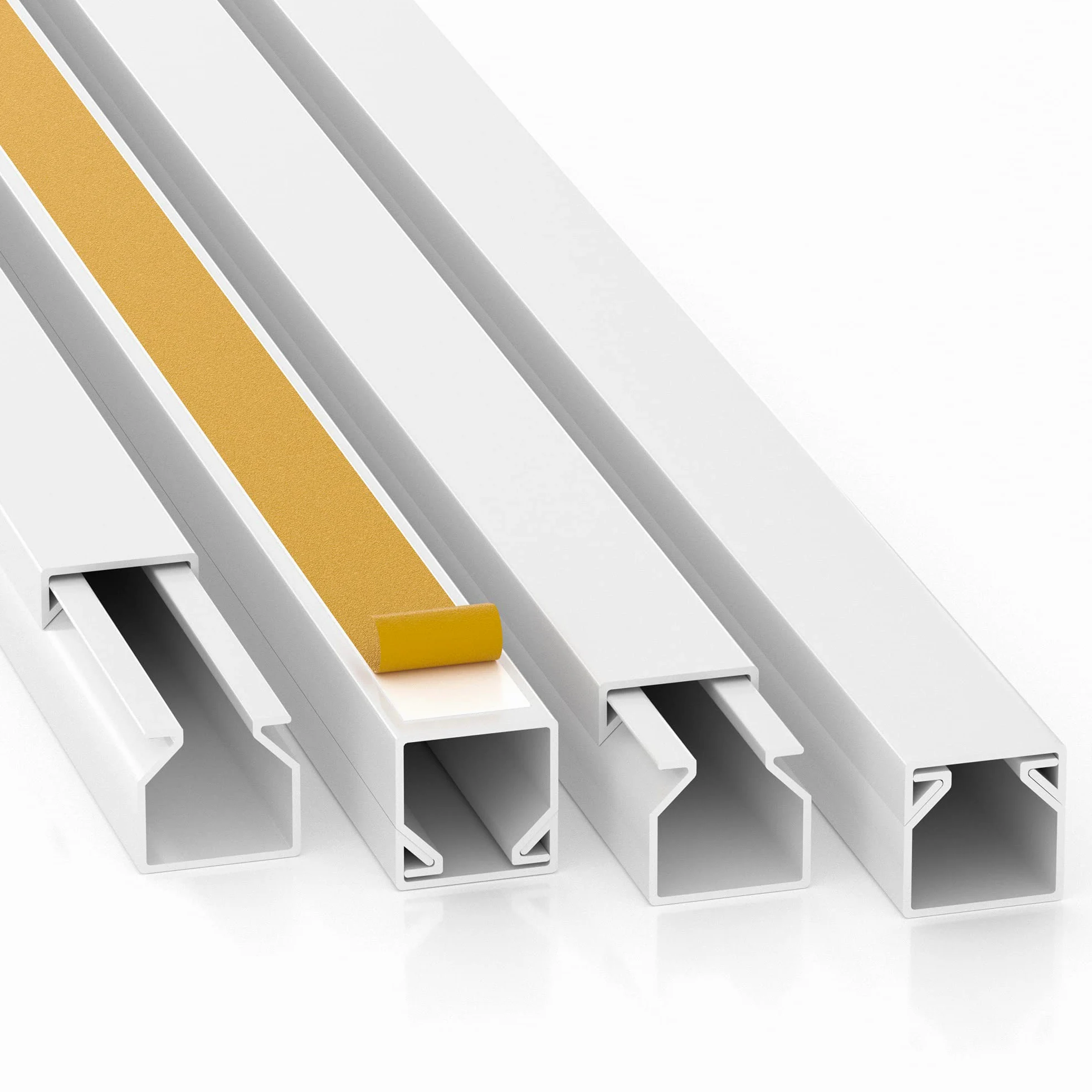 CILSON Canaleta para Cables autoadhesiva 10 m (10 x 1 m), 15 x 10 mm, PVC Blanco RAL 9010, Resistente a los Rayos UV – Modelo WDK15105W / 6700040.1.10