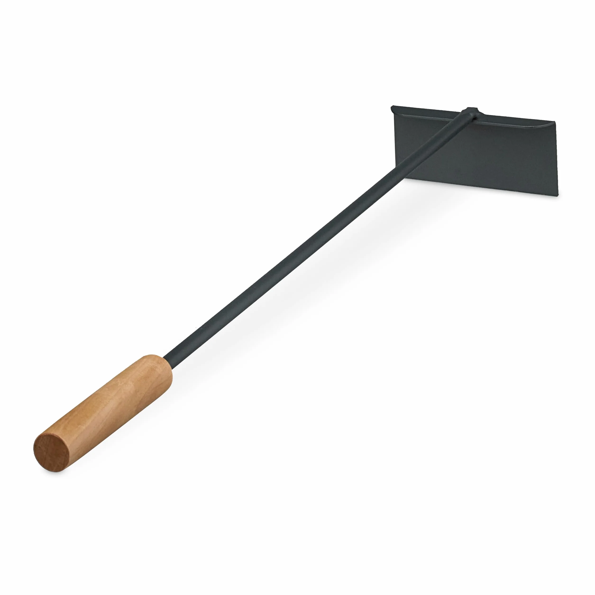 Relaxdays Rascador de Cenizas, con Mango de Madera, Metal, 53 cm, para Parrilla, Chimenea y Estufa, Negro/Natural