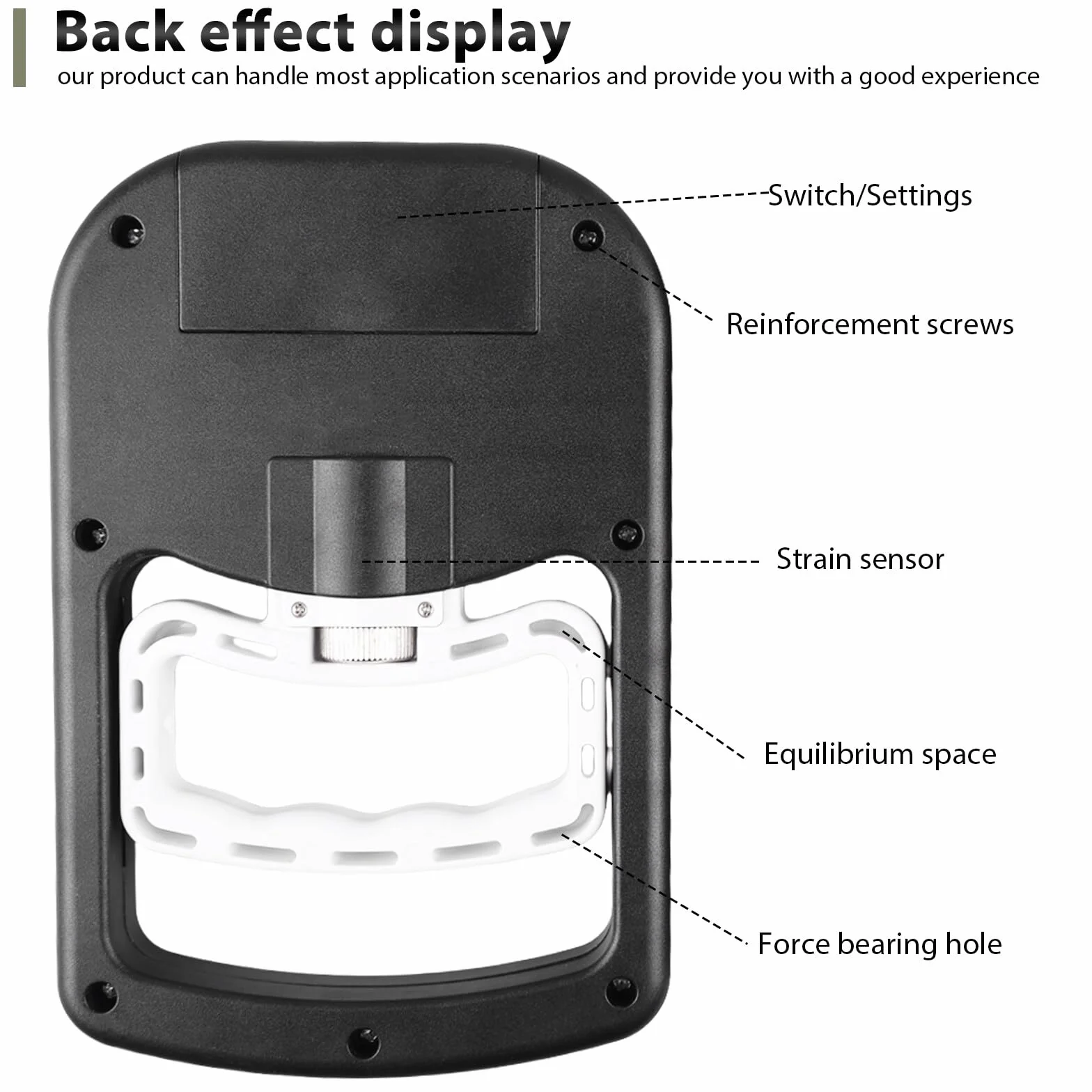 Dinamómetro Digital 180kg Dispositivo de medición electrónico Pantalla LED Accionamiento USB Inteligente y Sensible (negro)