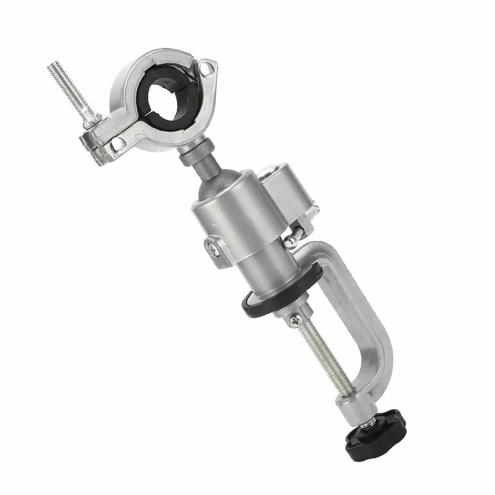 Soporte para Taladro Eléctrico, Soporte Vertical y Amoladora 360°, Columna Giratoria, Base Fija, Marco Giratorio, Pinzas Carpintería Ajustable