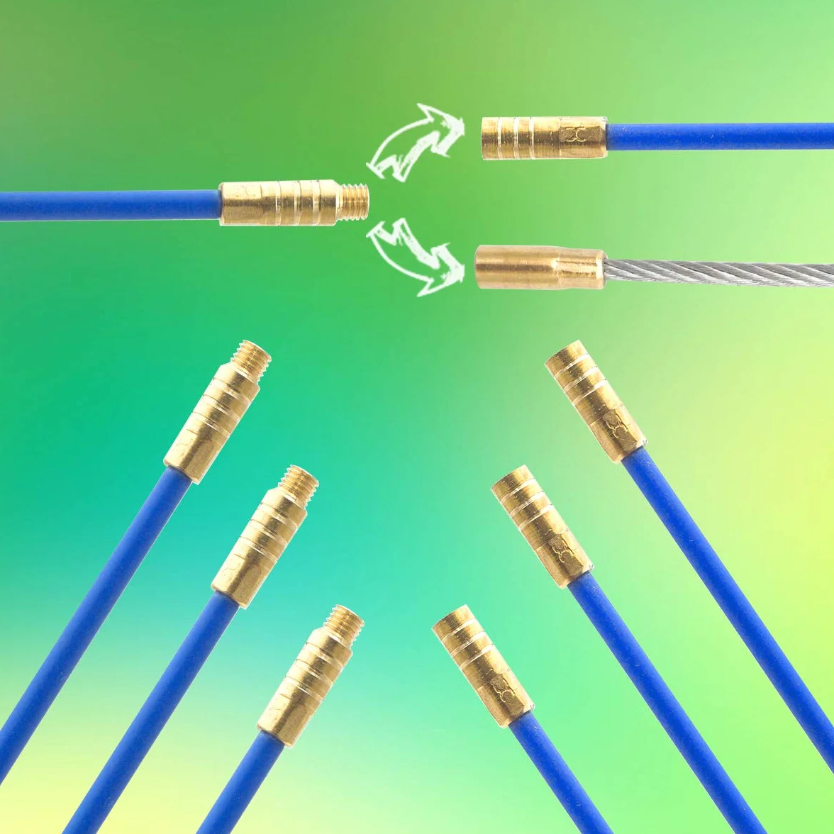Juego de varillas pasacables de fibra de vidrio 33cm