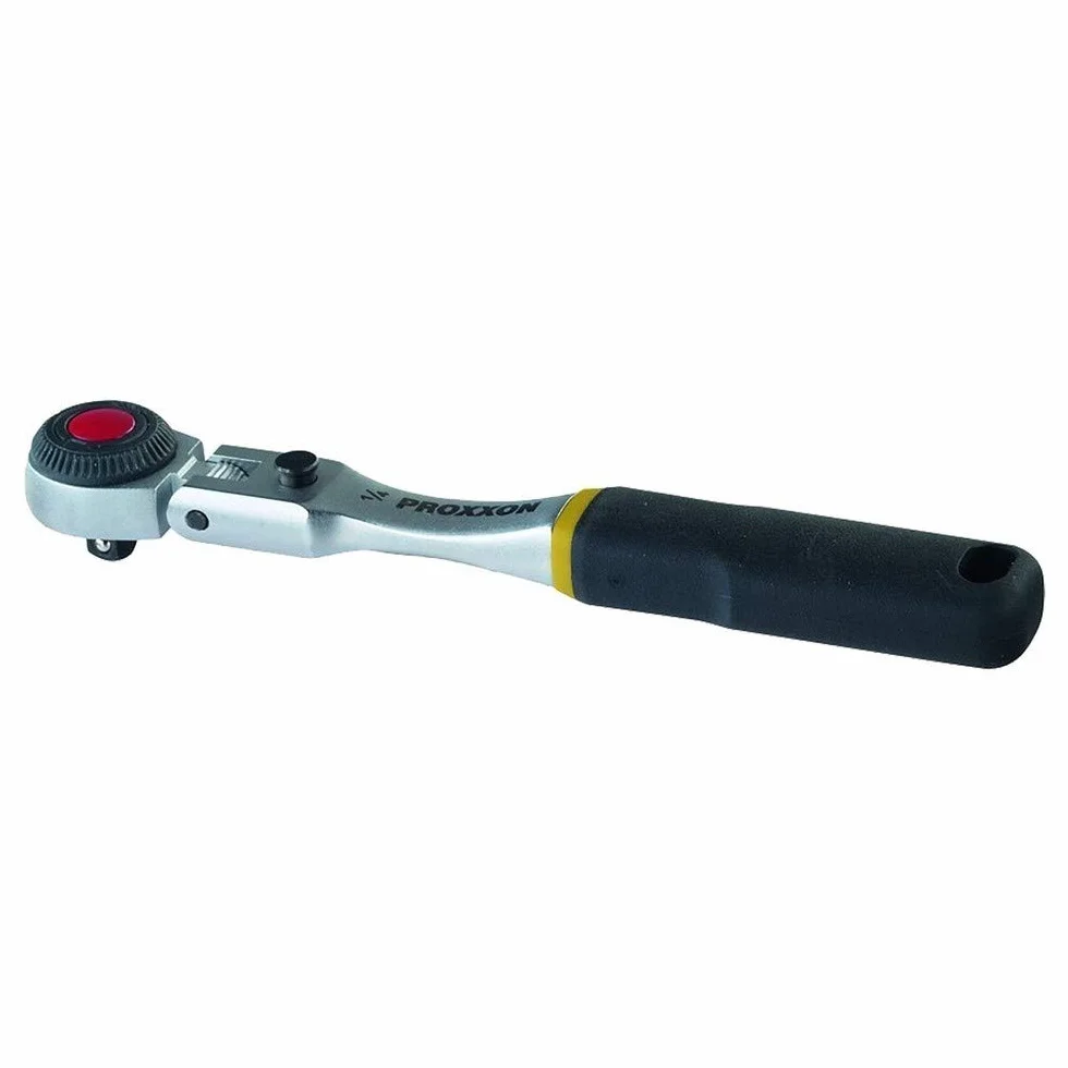 PROXXON 23 074 2223074-Carraca 1/4" Cabeza articulada 90º, Rojo