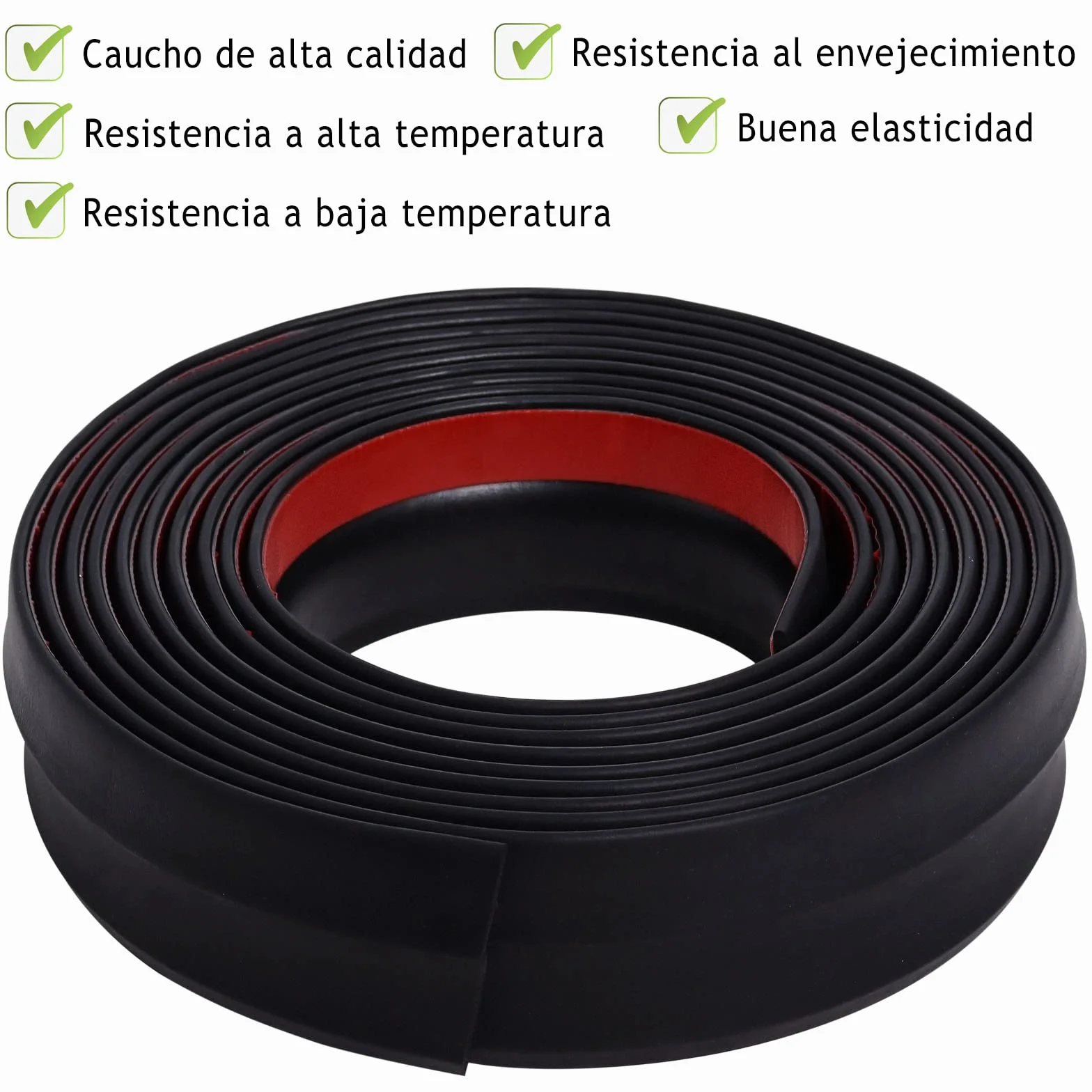 Burlete para Puerta de Garaje, Sello de Goma Universal para Sellado Inferior, Aislamiento Antirruido, Antipolvo, Antiviento y Ahorro Energético, Fácil Instalación(6 m)