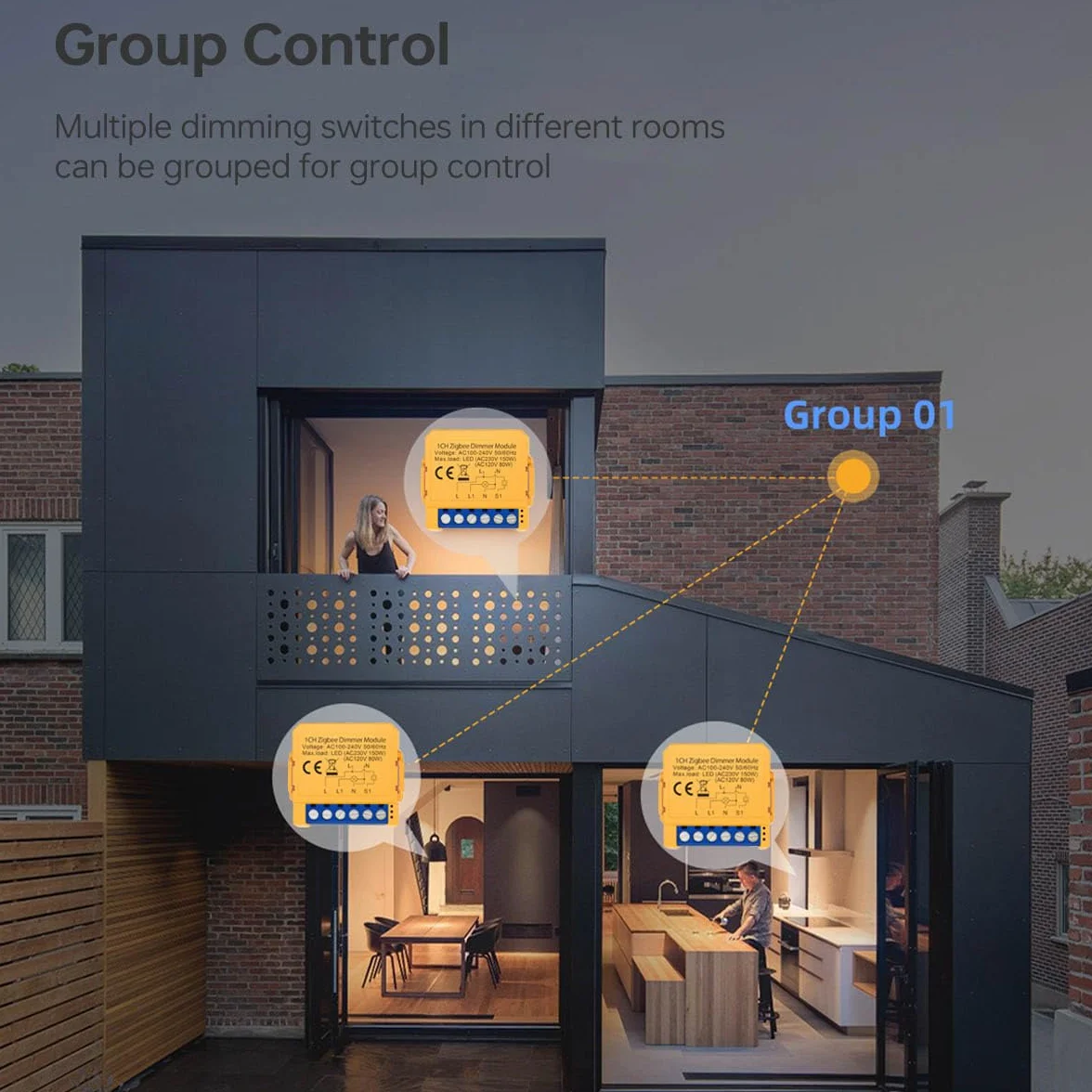 Módulo de interruptor inteligente de 150 W con regulador de intensidad de luz inteligente Zigbee, módulo de interruptor LED de 1 marcha, 2 vías, WiFi, Smart Alexa, DIY, miniregulador de