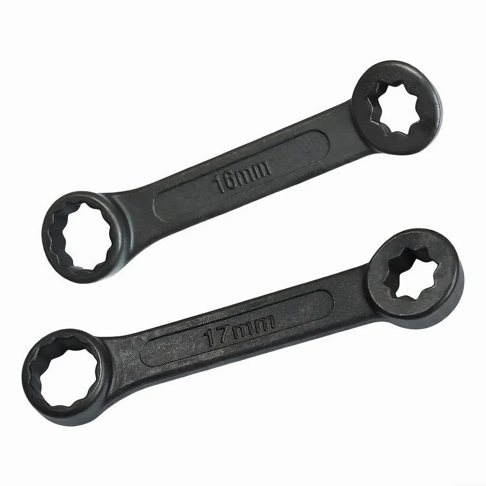 Juego de llaves tubulares de 16 mm y 17 mm con ángulo especial para Mercedes-Benz W140 W210 W202 W126 W124 herramientas de acero para herramientas, color negro