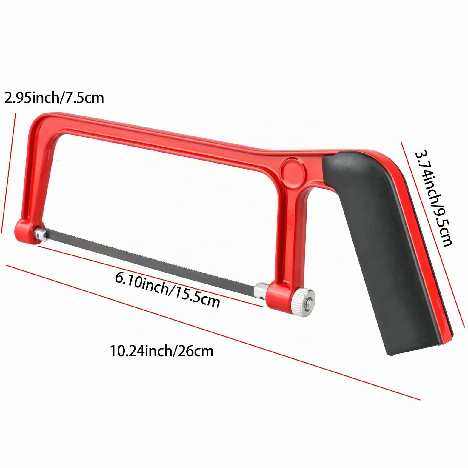 Sierra de Arco Mini Con 10 Hojas de Acero - Para Cortar Metal, Plástico, Tubería de PVC - Sierra de Mano Junior Pequeña