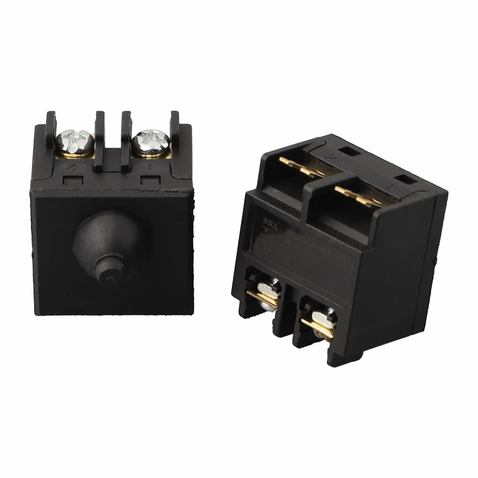 Sustitución de interruptor de botón pulsador para amoladora angular 100 pulidora, construcción de plástico y metal, tamaño de 2,5x2,5 cm, compatible con amoladora angular de 100 mm 4 pulgadas, juego