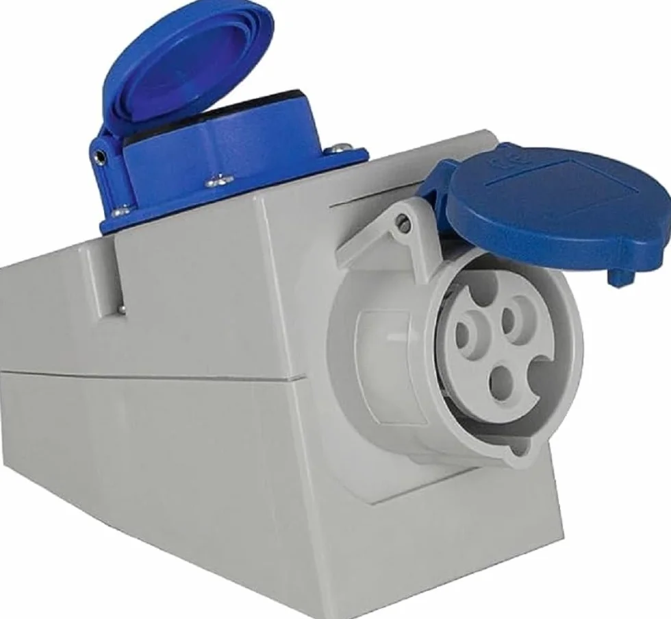 as - Schwabe - Enchufe de pared CEE - Acoplamiento de camping - 230 V, 16 A, 3 polos - con enchufe de protección de contacto - IP44 a prueba de cuerpos extraños y salpicaduras - para uso en exteriores