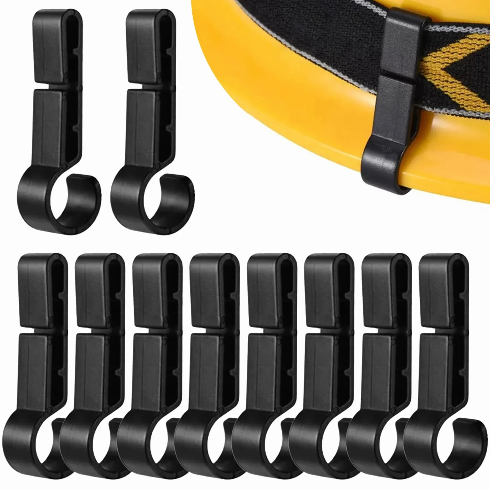 Ganchos para Frontales De Casco | 10 Piezas Ganchos para Lámparas Frontales | Accesorio De Sujeción para Cascos | para Mantenimiento Construcción Trabajo Industrial Espeleología Petrolero