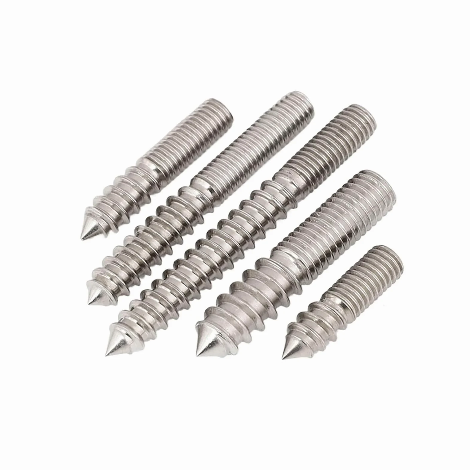 Tornillos de madera a madera con terminación de doble cabeza, tornillos de rosca hexagonales sin cabeza de acero inoxidable 304/tornillos de fijación de doble cabeza M4 M5 M6 M8 M10 M12(Size:2pcs M10x