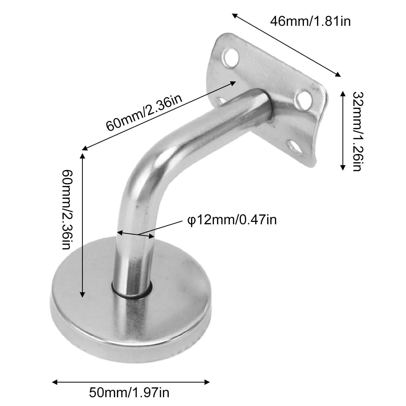 6 Piezas Soportes De Barandilla De Mano Para Escaleras, Soportes Barandilla Acero Inoxidable Montados En La Pared Soporte Barandilla Escalera Soporte Barandilla Doméstica Para Escalera, Escalera