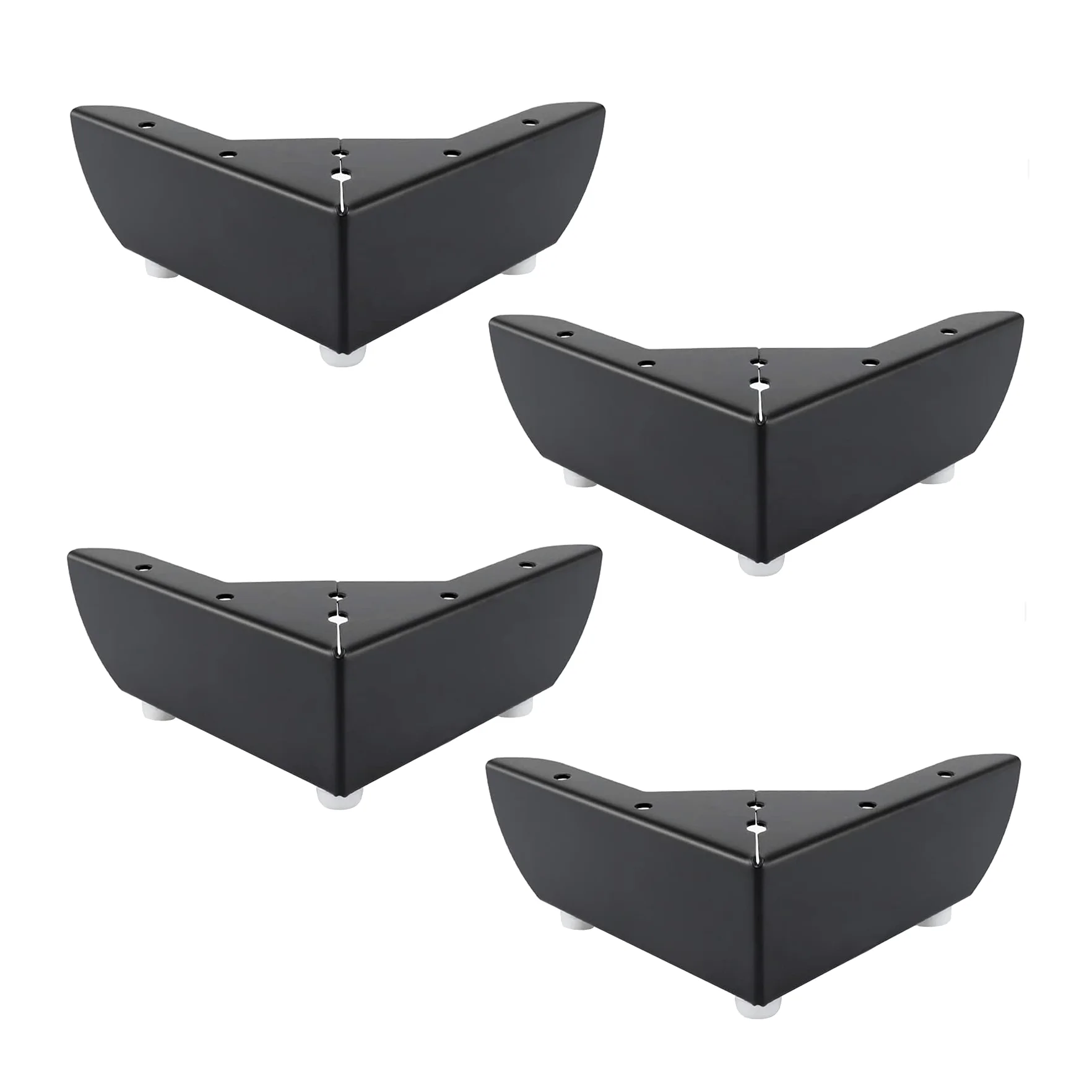 LIKERAINY Patas para Muebles 50mm Alto Pies de Mesa para Mueble de Cocina Encimera Sofá Cama Mesitas Armarios Pie de Escritorio Fuerte Negro Juego de 4