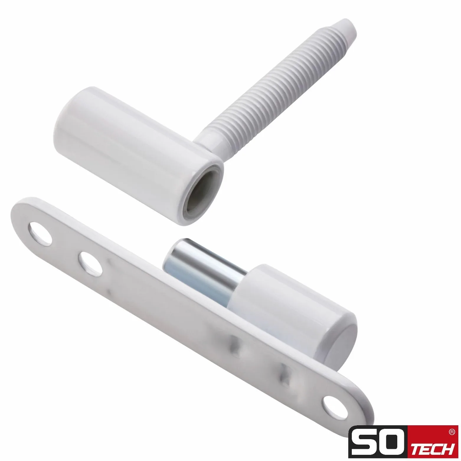 SOTECH 10 piezas Bisagras para puertas Bisagra para taladrar 15 x 83 mm con espiga M8 x 47 mm Bisagra para atornillar Bisagra para puertas interiores para atornillar/taladrar (acero blanco)