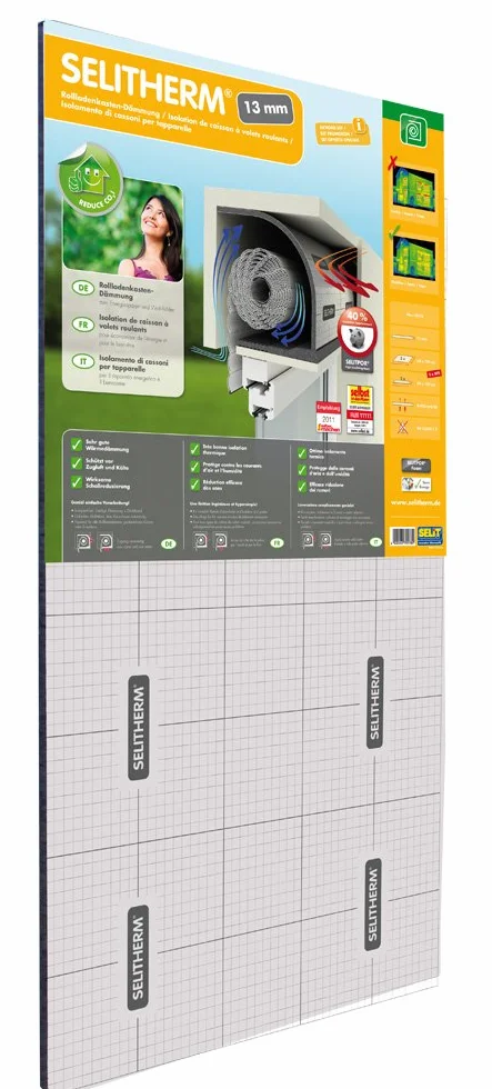 Aislamiento para caja de persianas, 13 mm