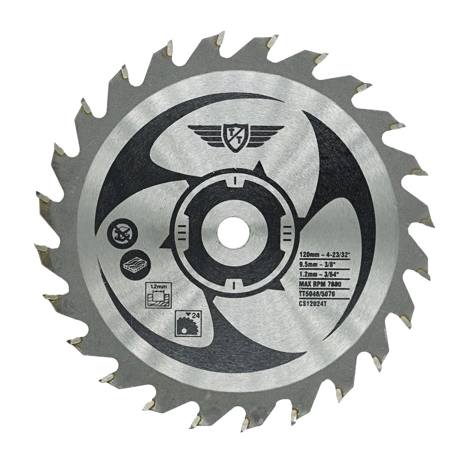 4 x TopsTools CSK115_4 115mm 120mm 24T 44T 60T Hojas de sierra HSS de diamante de 9,5mm de diámetro compatibles con Worx WorxSaw XL Worx WX427 WX429 WX437 WX439 WX531 400W 700W