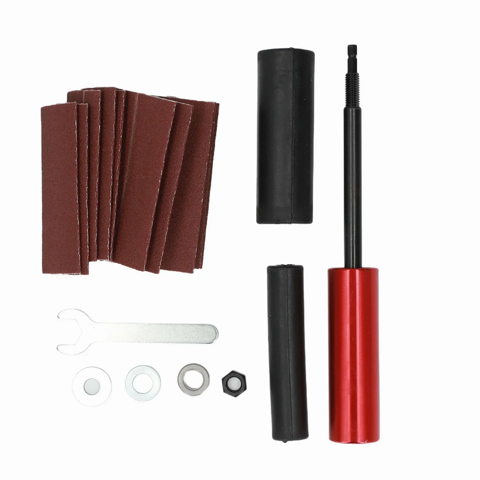 Kit de 13 tambores de lijado para taladradora, adaptador de lijadora de husillo de aleación de aluminio de tamaño universal y manguitos de lijadora de husillo de 3/8 pulg.
