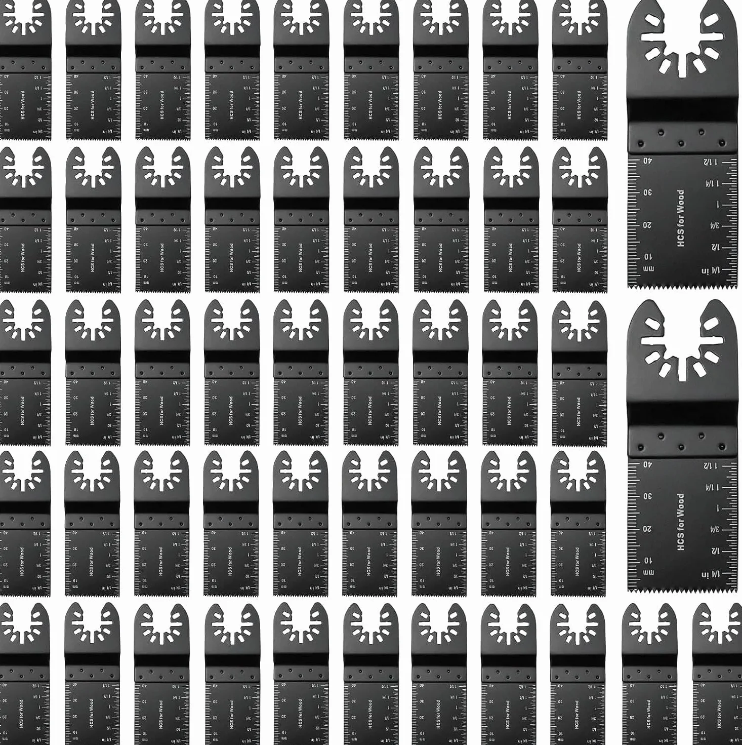 50 hojas de sierra oscilantes, cuchillas oscilantes de 35 mm, cuchillas profesionales universales de liberación rápida, cuchillas multiherramienta de corte de madera (negro)